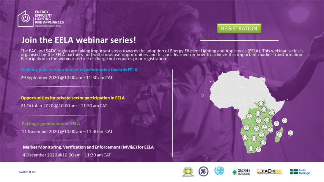 Webinar series on energy efficient lighting and appliances in Southern and Eastern Africa