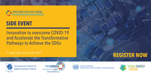 Side Event at the High-level Political Forum: Innovation to Overcome COVID-19 and Accelerate the Transformative Pathways to Achieve the SDGs, 7 July 2020
