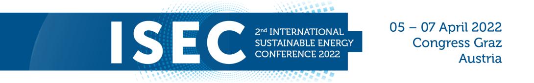 Call for papers for the 2022 ISEC focusing on “Renewable Heating and Cooling in Integrated Urban and Industrial Energy Systems”, Deadline 07 November 2021 Call for papers for the 2022 ISEC focusing on “Renewable Heating and Cooling in Integrated Urban and Industrial Energy Systems”, Deadline 07 November 2021